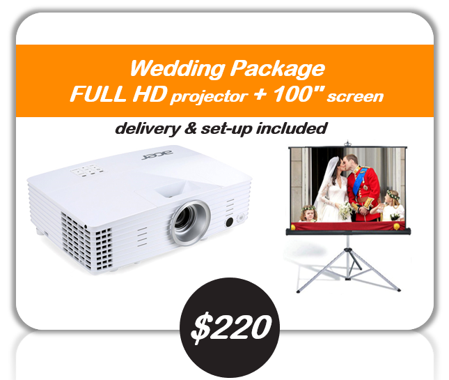 wedding projector package hire Gold Coast new